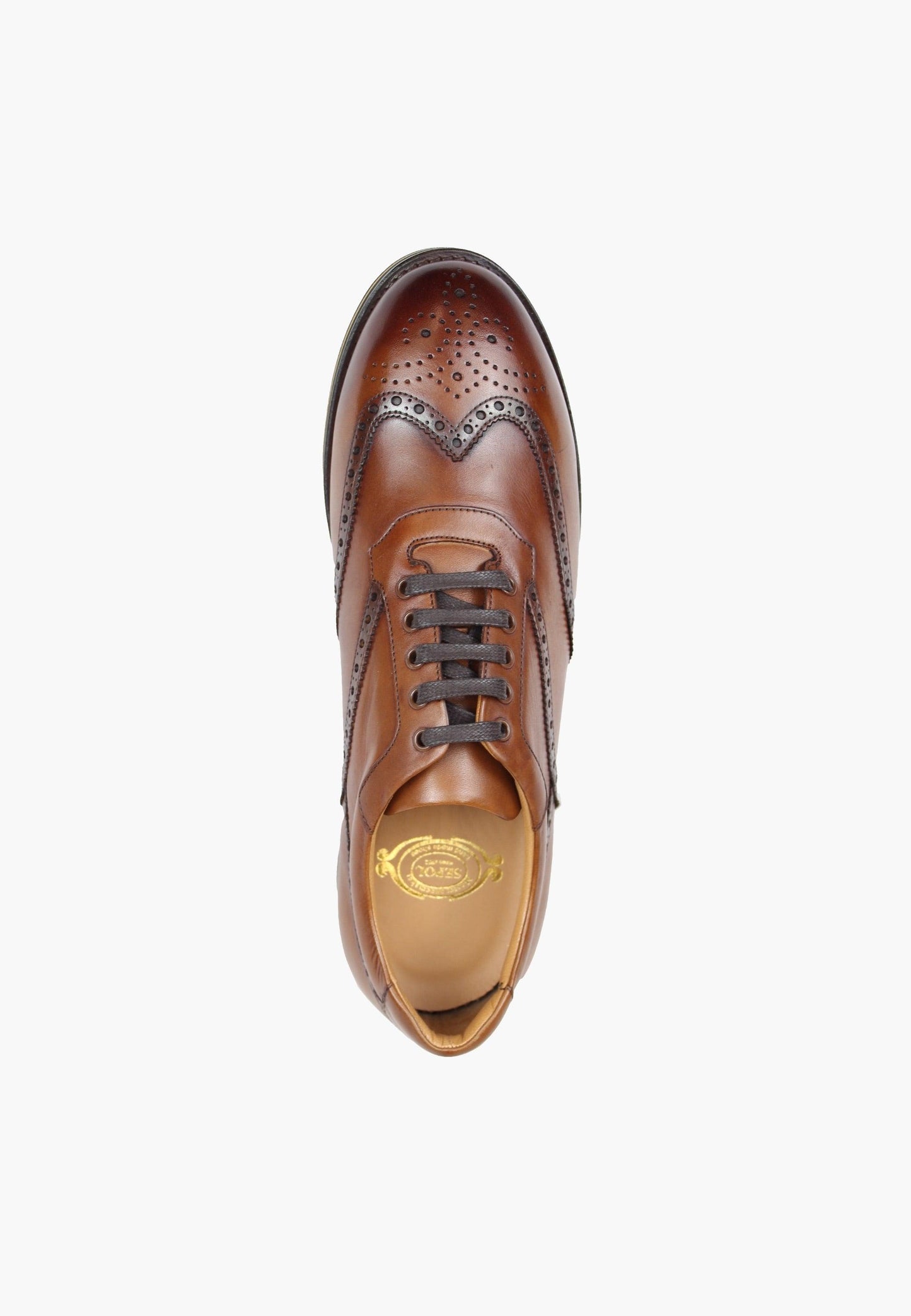 Sepol Men's Oxford Sneaker Cognac