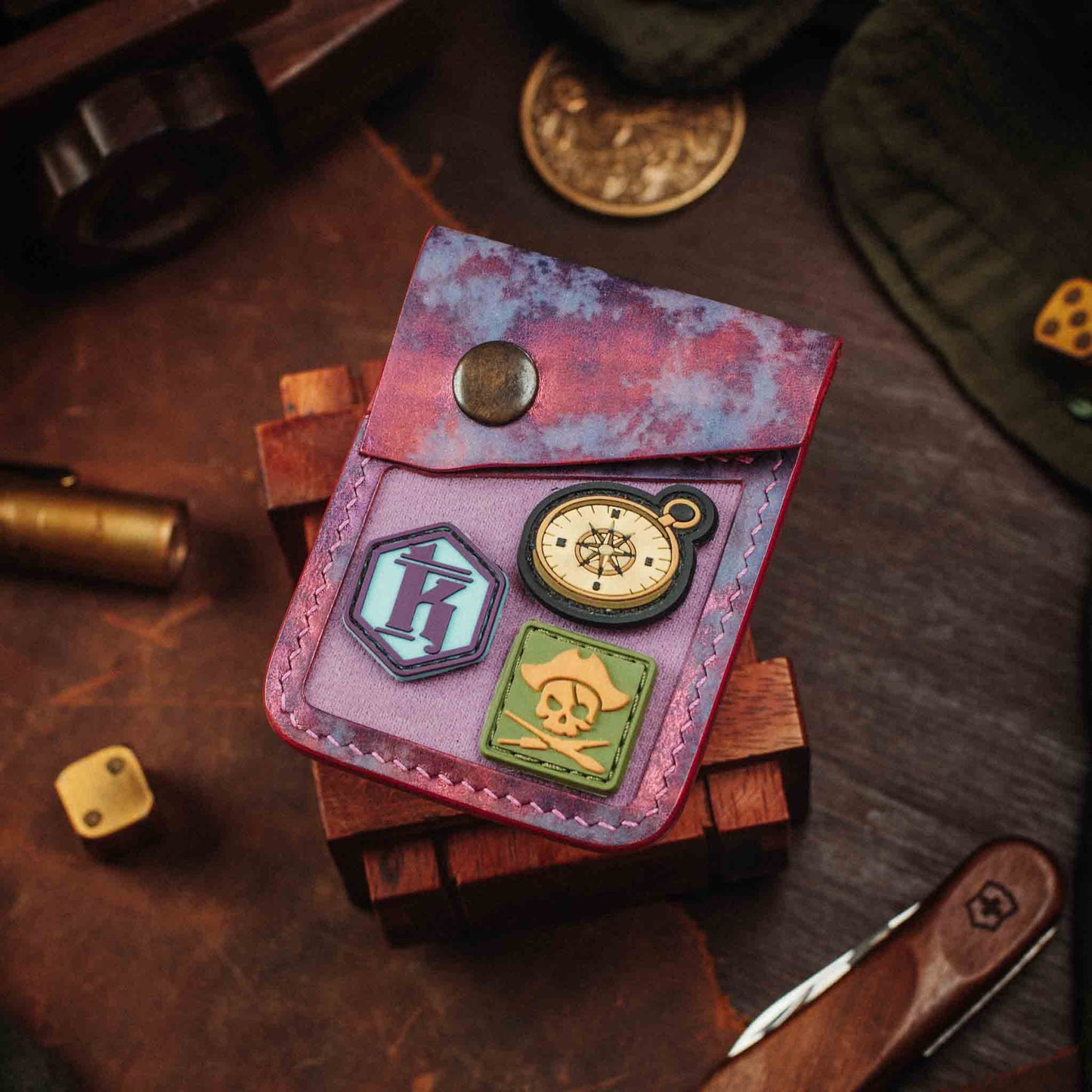 Leather Velcro Wallet - Voyager v2 | Patch Display Card Holder | EDC