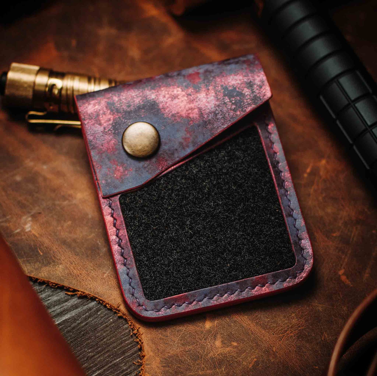 Leather Velcro Wallet - Voyager v2 | Patch Display Card Holder | EDC