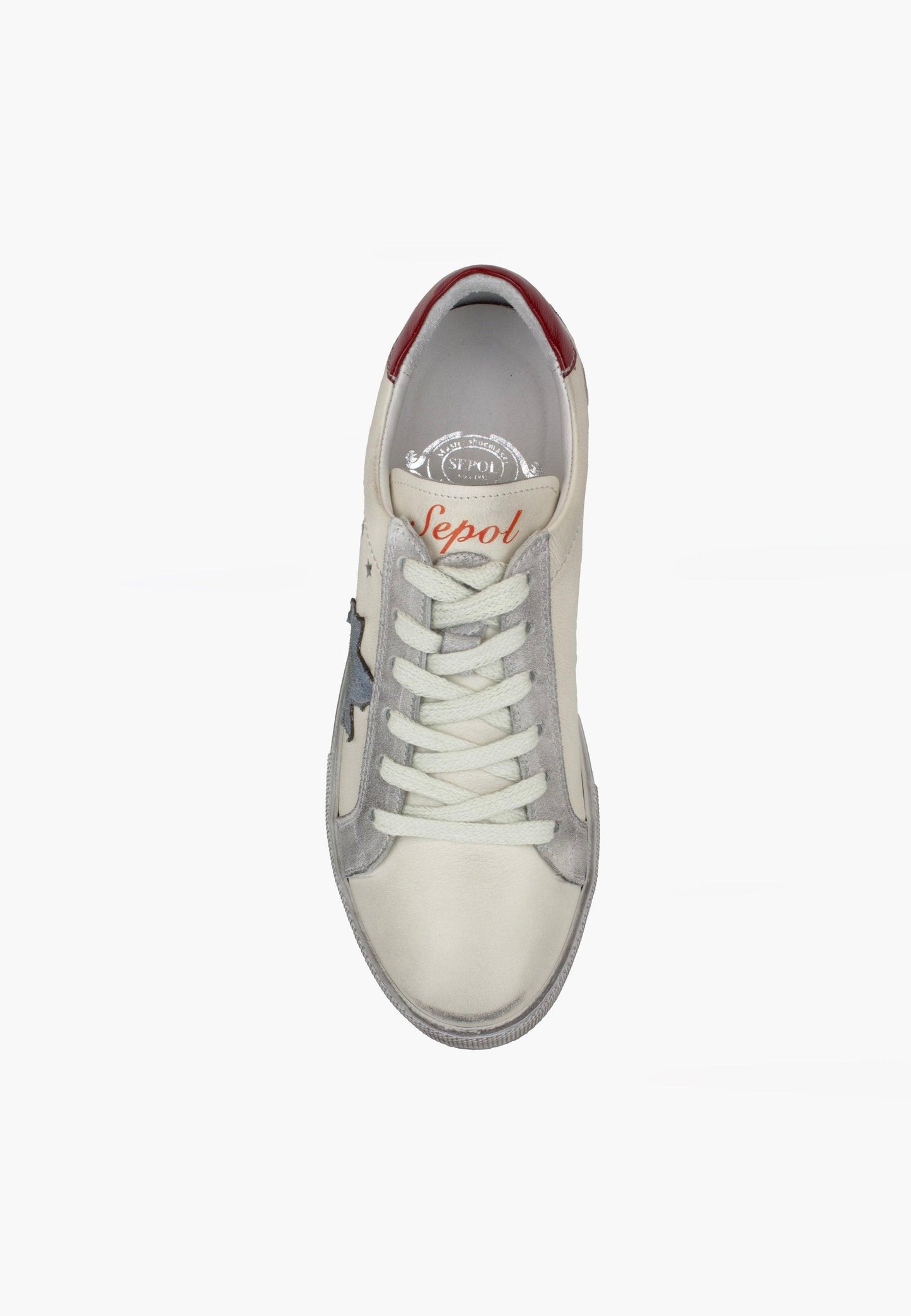 Sepol Women's W-Fresh Distressed Sneaker White
