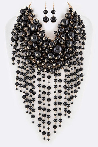 Head Turner Statement Mix Pearl Layer Necklace Set