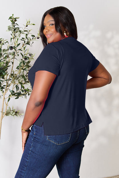 Basic Bae Full Size Round Neck Short Sleeve T-Shirt – Soft & Slightly Stretchy, Perfect for Everyday Wear