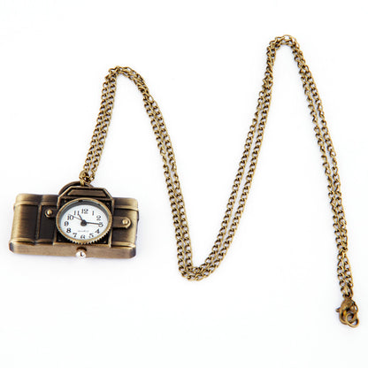 Vintage Small Camera Pocket Watch Necklace