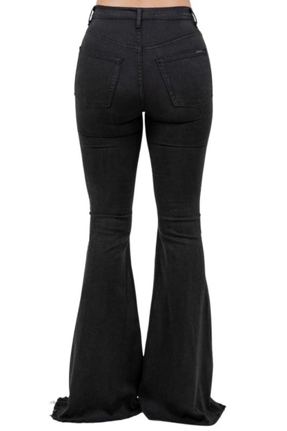 GJG Denim Rodeo Bell Bottom Jean Gray Horse Belly Hide