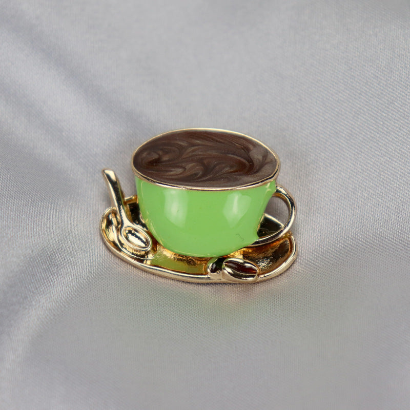 Vintage coffee cup brooch