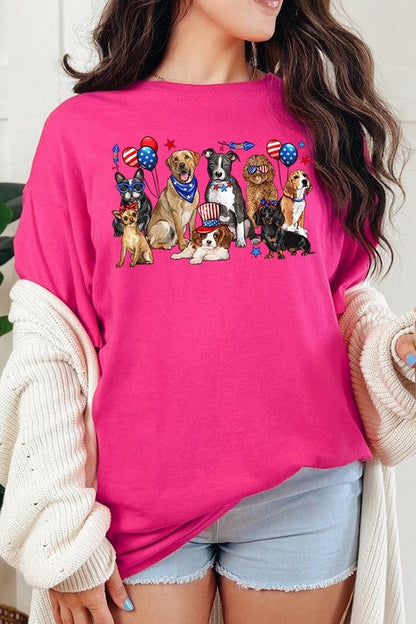 4th of July Dogs Graphic Plus Heavy Cotton Tee