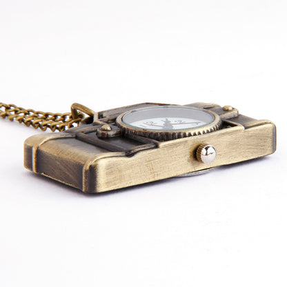 Vintage Small Camera Pocket Watch Necklace