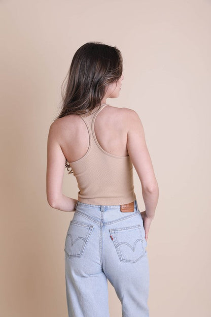 Leto Accessories High Neck Racerback Brami Top