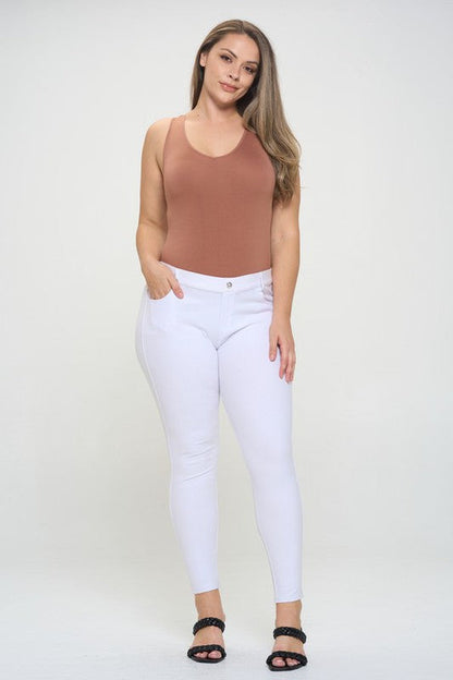 Yelete Reversible V-Neck Basic Tank Top Thong Bodysuit