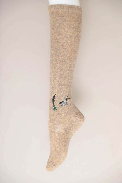 Leto Accessories Hummingbird Wool Knee High Socks