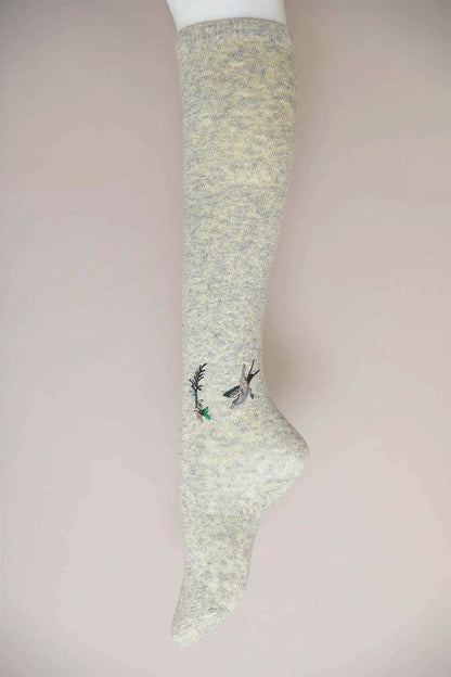 Leto Accessories Hummingbird Wool Knee High Socks