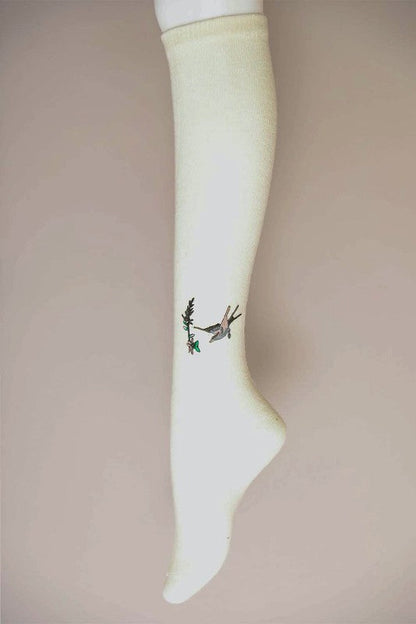 Leto Accessories Hummingbird Wool Knee High Socks