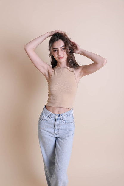 Leto Accessories High Neck Racerback Brami Top