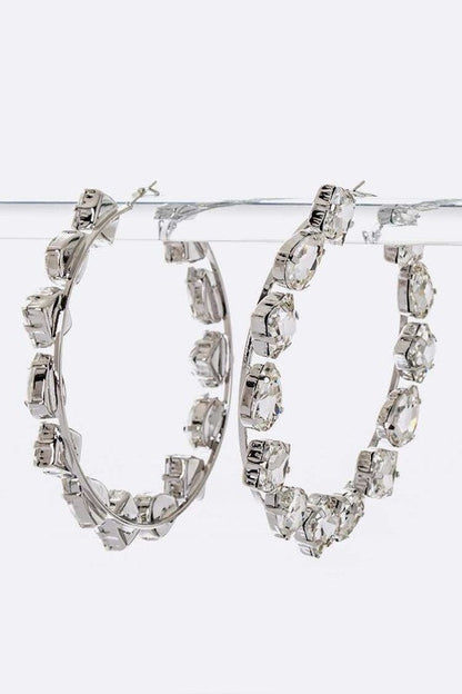 Oversize Bejeweled Hoop Earrings