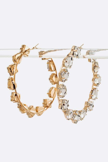 Oversize Bejeweled Hoop Earrings