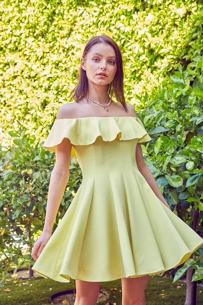 Do + Be Collection A Line Ruffle Dress