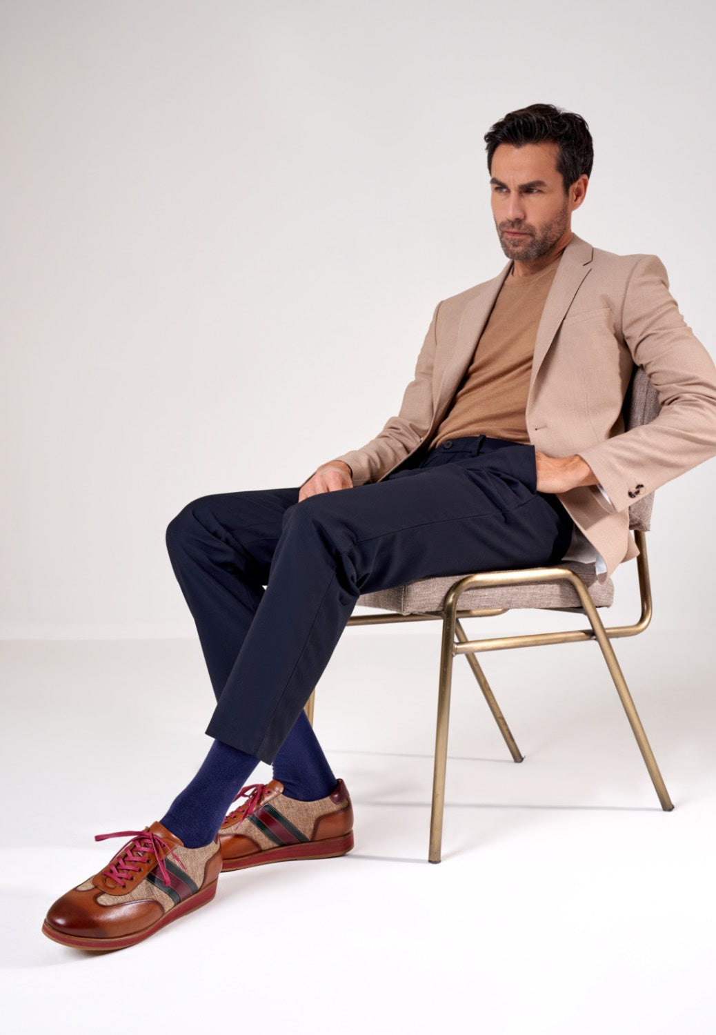 Sepol Austin Men's Leather Sneaker Tan