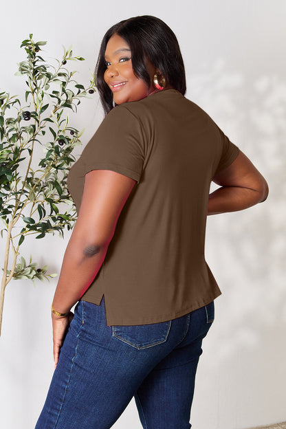 Basic Bae Full Size Round Neck Short Sleeve T-Shirt – Soft & Slightly Stretchy, Perfect for Everyday Wear