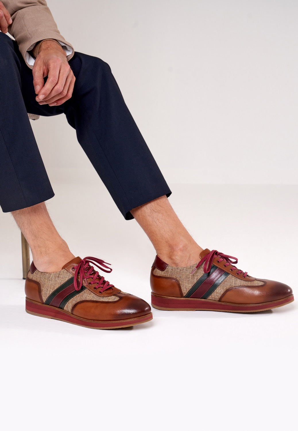 Sepol Austin Men's Leather Sneaker Tan