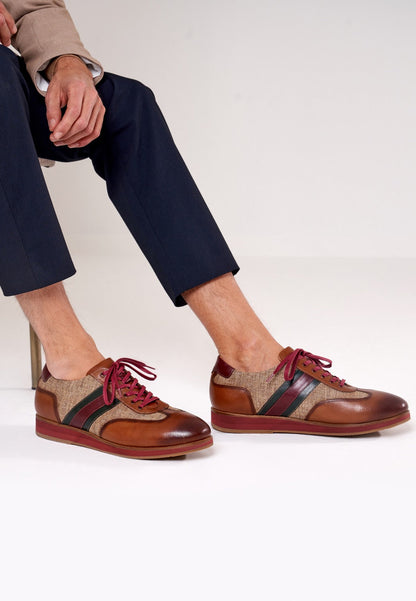 Sepol Austin Men's Leather Sneaker Tan