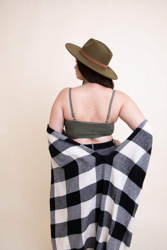 Leto Accessories Seamless Padded Textured Brami Plus Size