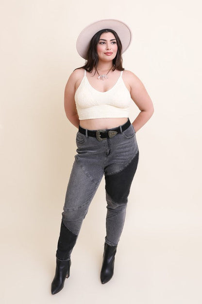 Leto Accessories Seamless Padded Textured Brami Plus Size