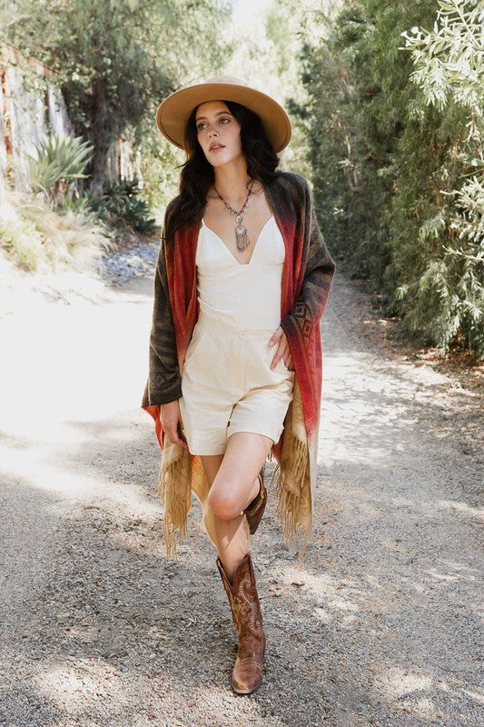 Leto Accessories Longline Satin Top