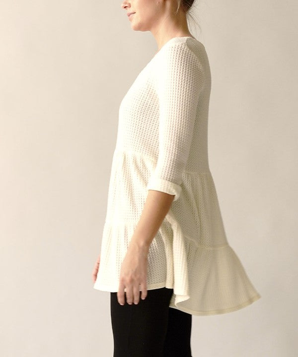 Fabina Bamboo Waffle Babydoll Tunic