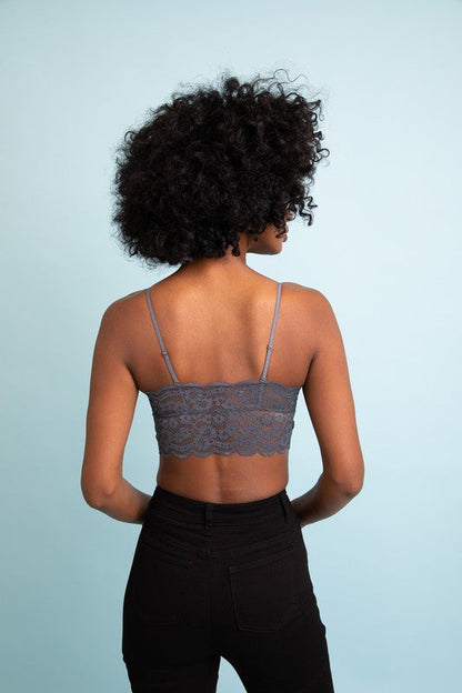 Leto Accessories Wide Lace Bandeau