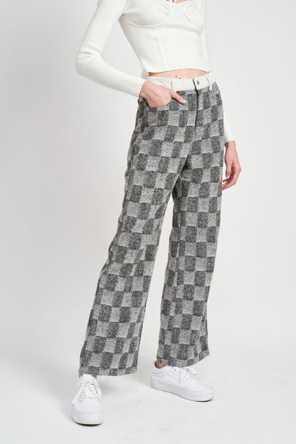 Emory Park Plaid Wide Leg Pants
