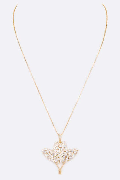 Cubic Zirconia Cowboy Hat Pendant Necklace