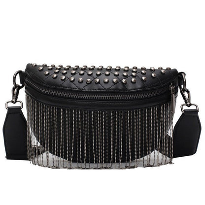 Miss Sparkling Fringe Studded Cross Body Bag