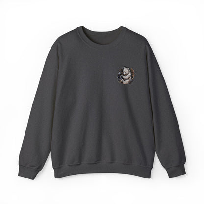 Custom Embroidered Sweatshirt Cozy Panda Crewneck Personalized Sweatshirt