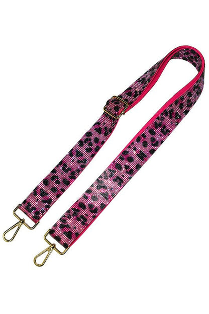 1.5 Inches Leopard Rhinestone Guitar Strap