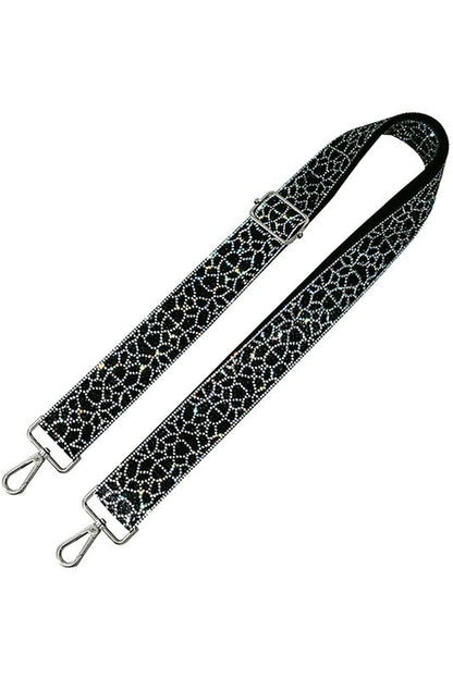 Black and White 1.5 Inches Rhinestone Guitar Strap