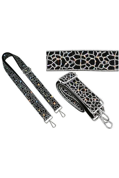 Black and White 1.5 Inches Rhinestone Guitar Strap