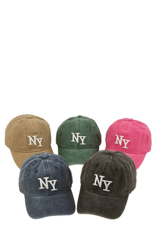 NY (New York) Embroidery Pigment Cap