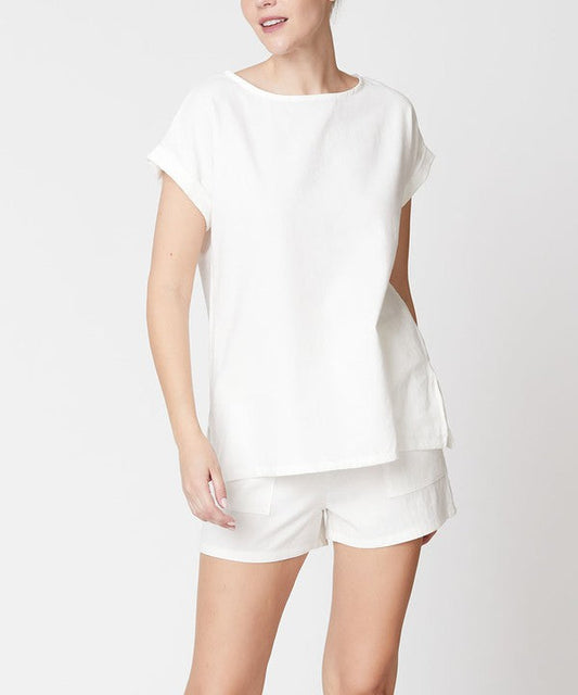 Fabina Bamboo Linen Shorts Set
