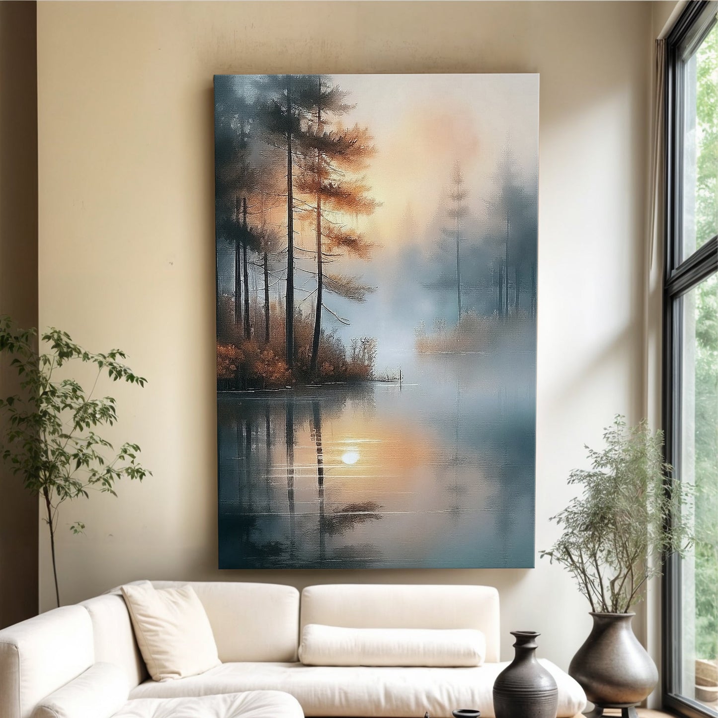 Misty Lake Wall Art