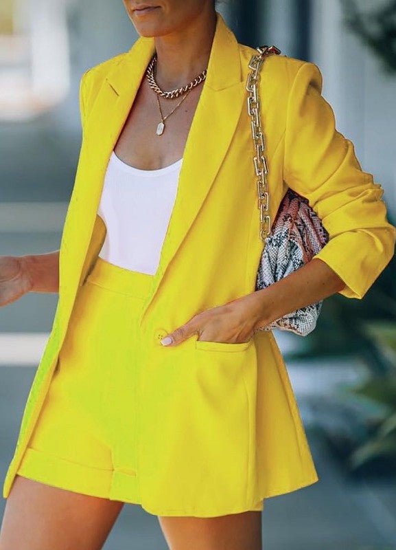 Miss Sparkling Two Piece Blazer and Shorts Set