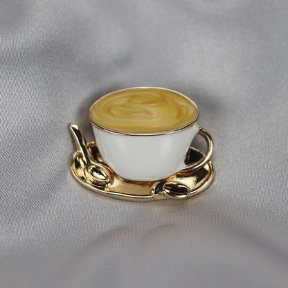 Vintage coffee cup brooch