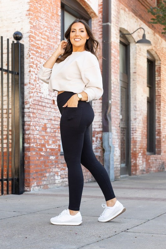 Julia Rose Black FULL LENGTH Leggings with POCKETS