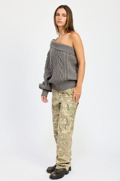 Emory Park | Oversized One Shoulder Sweater