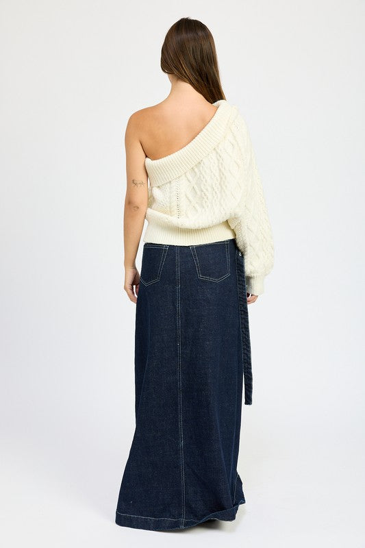 Emory Park | Oversized One Shoulder Sweater