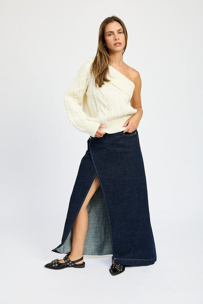 Emory Park | Oversized One Shoulder Sweater