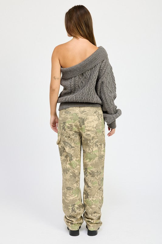 Emory Park | Oversized One Shoulder Sweater