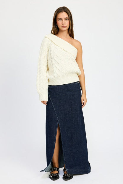 Emory Park | Oversized One Shoulder Sweater