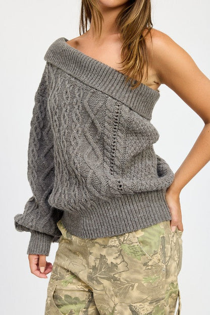 Emory Park | Oversized One Shoulder Sweater