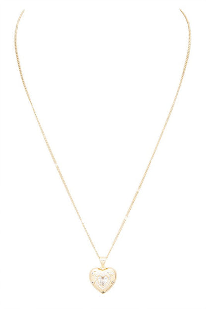 CZ Heart Pendant Necklace