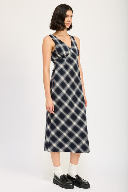 Emory Park Plaid Bias Maxi Dress